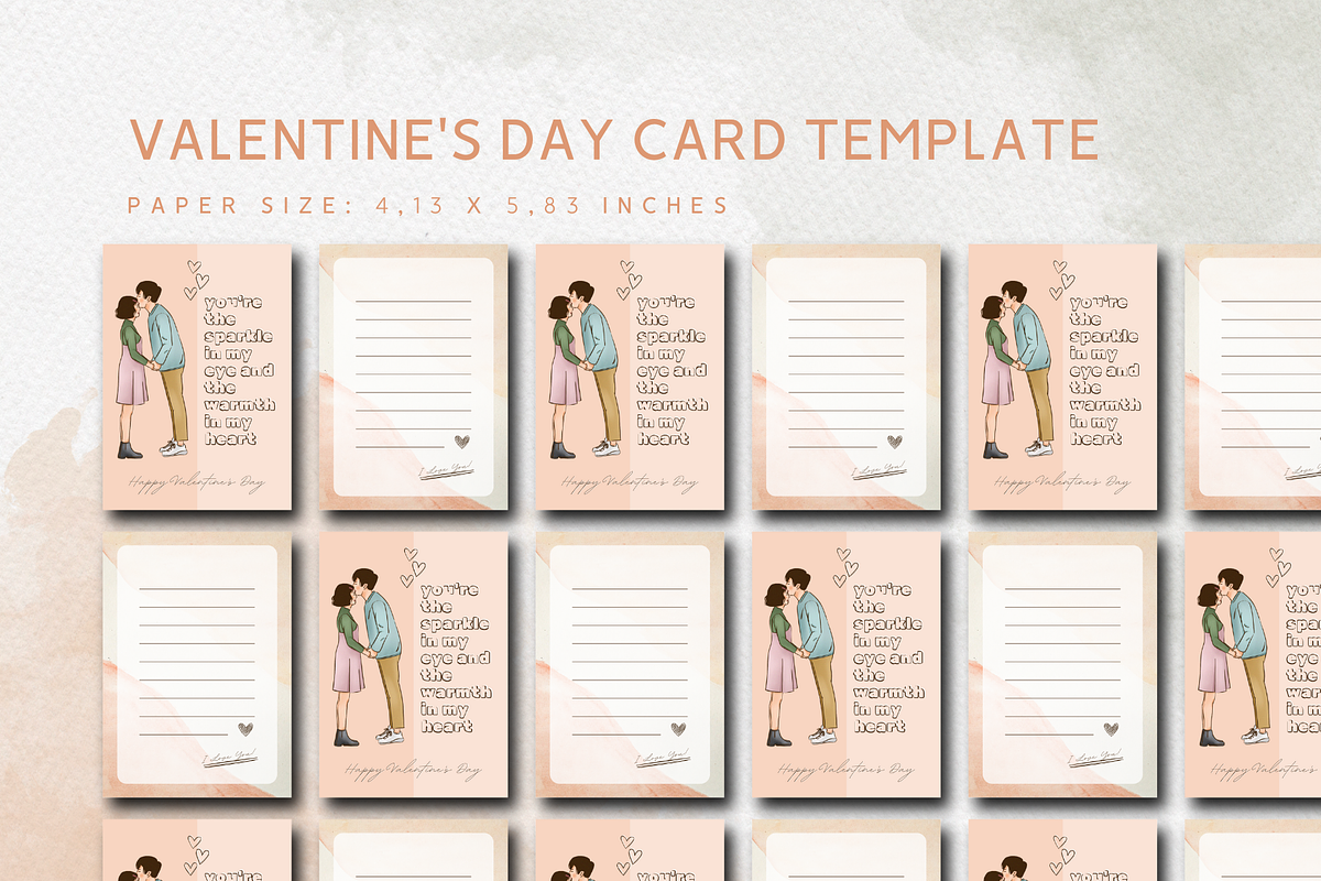 VALENTINE'S DAY CARD CANVA TEMPLATE, a Card Template by The Little Lily Studio (Photo 3 of 5)