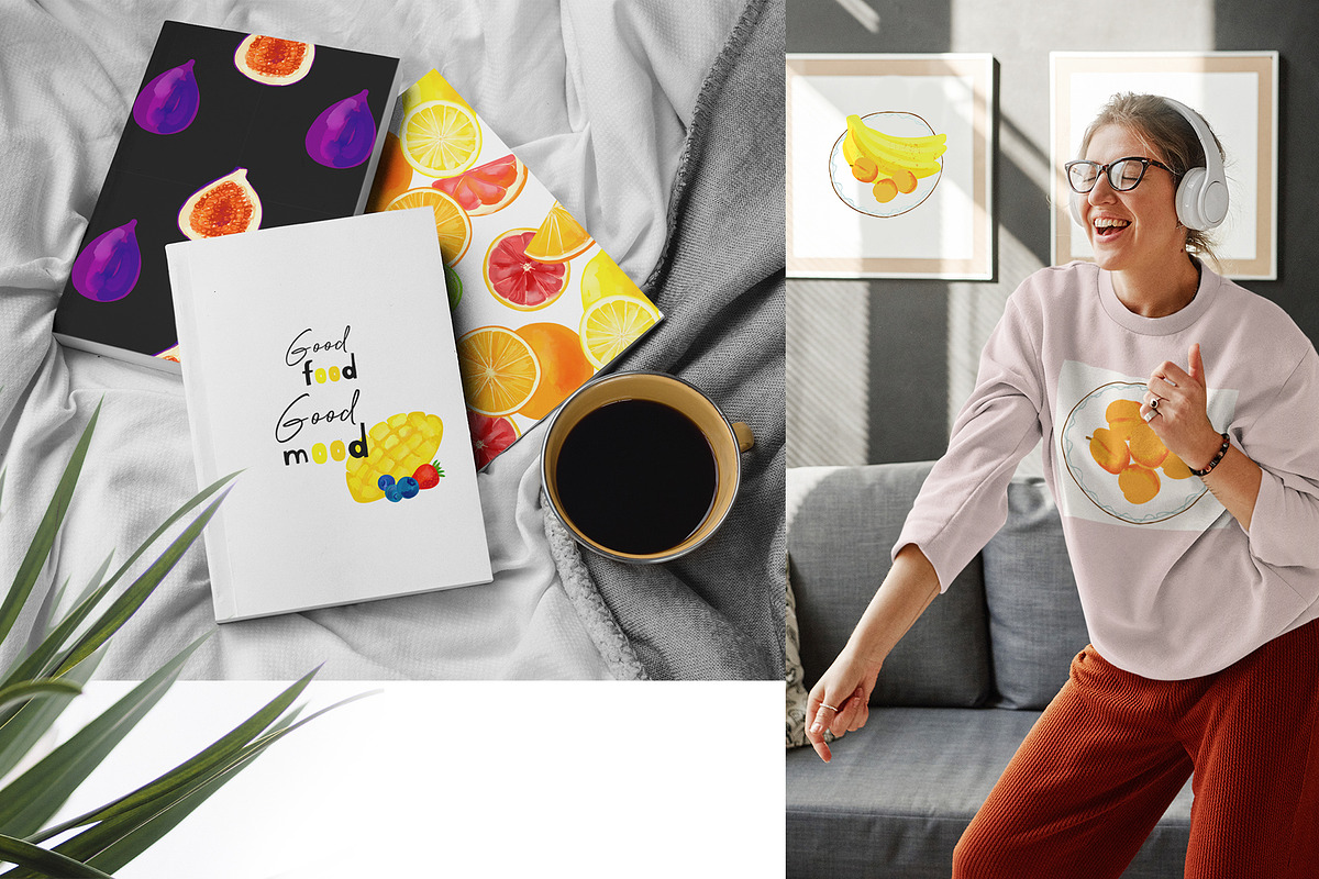 Juicy fruits Clipart collection, an Illustration by ViktoriaLapshyna (Photo 9 of 14)