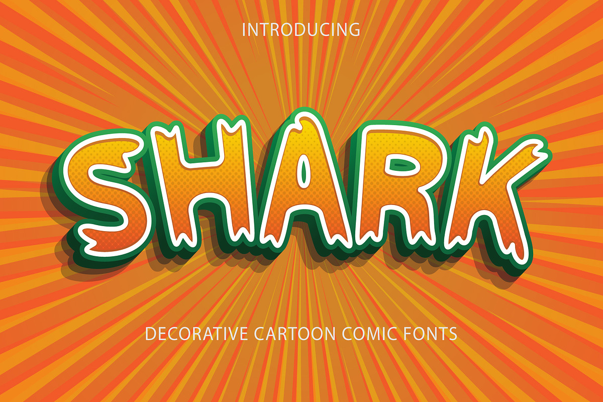 Shark – Bold Cartoon Font for Comics, a Serif Font by Bercreative (Photo 2 of 8)