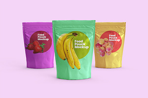 Food Pouch Mockups - 10 Mockups