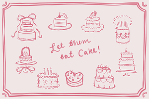 Assorted Cake Clipart!, an Illustration by Jordyn Grace Design