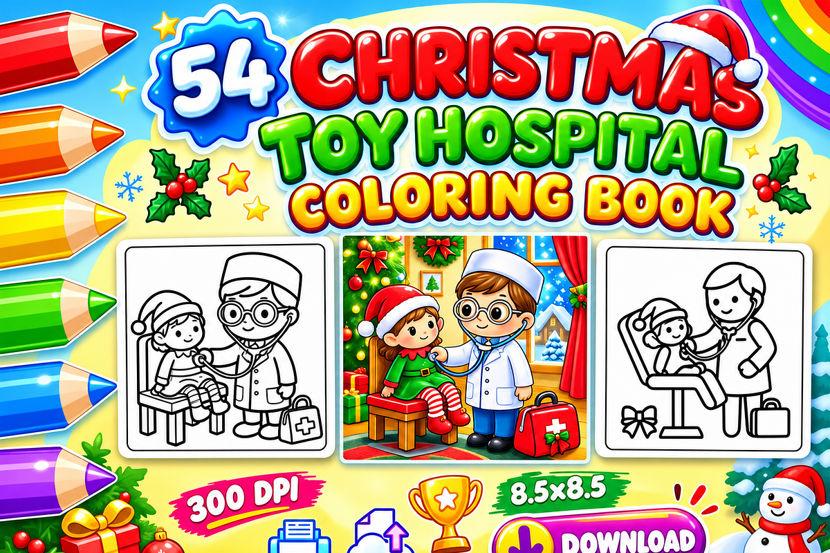 Christmas Toy Hospital Coloring Book, an Education Illustration by Design Zone (Photo 1 of 5)