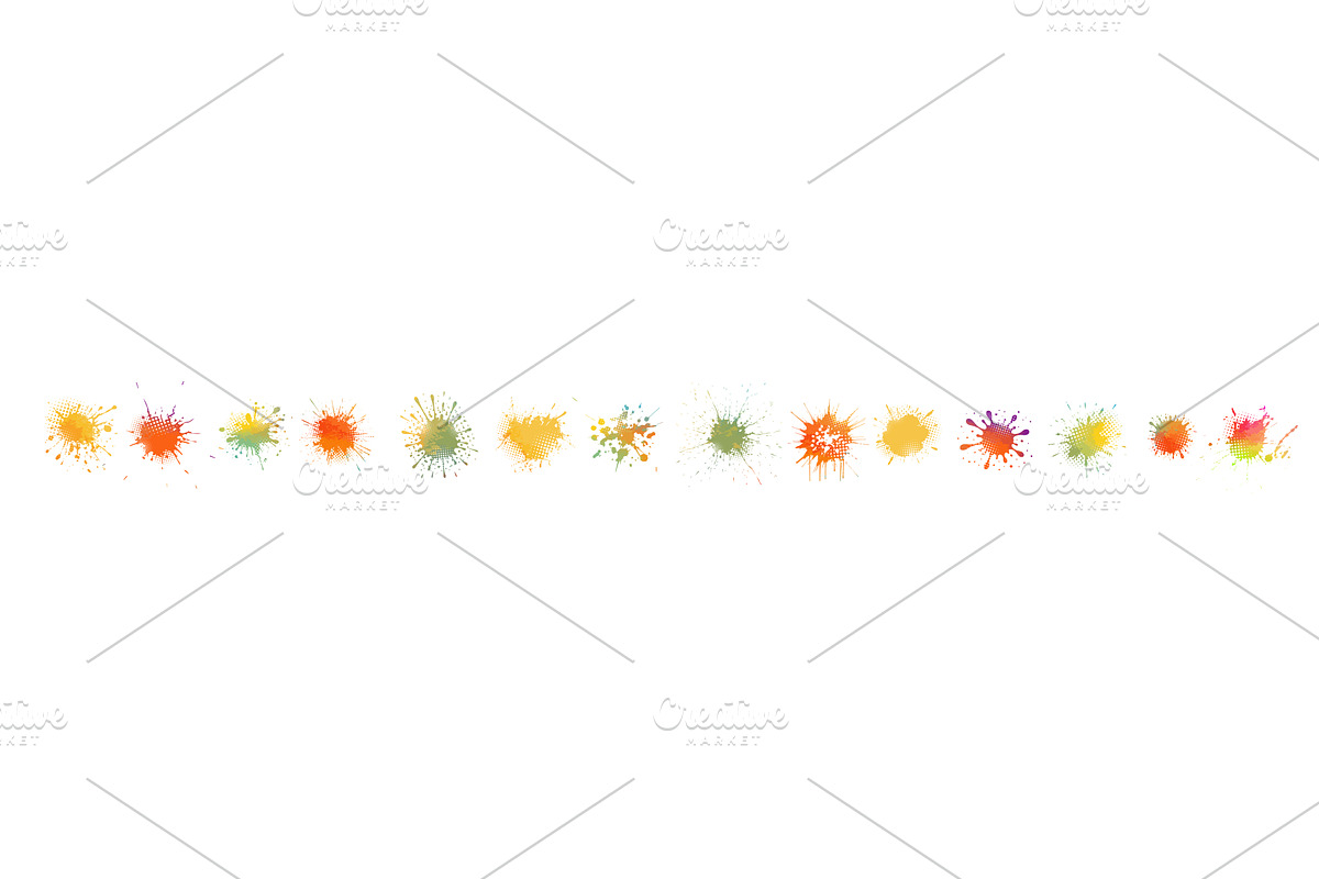 Colorful pastel watercolor splashes, an Illustration by Nenahliadava Design