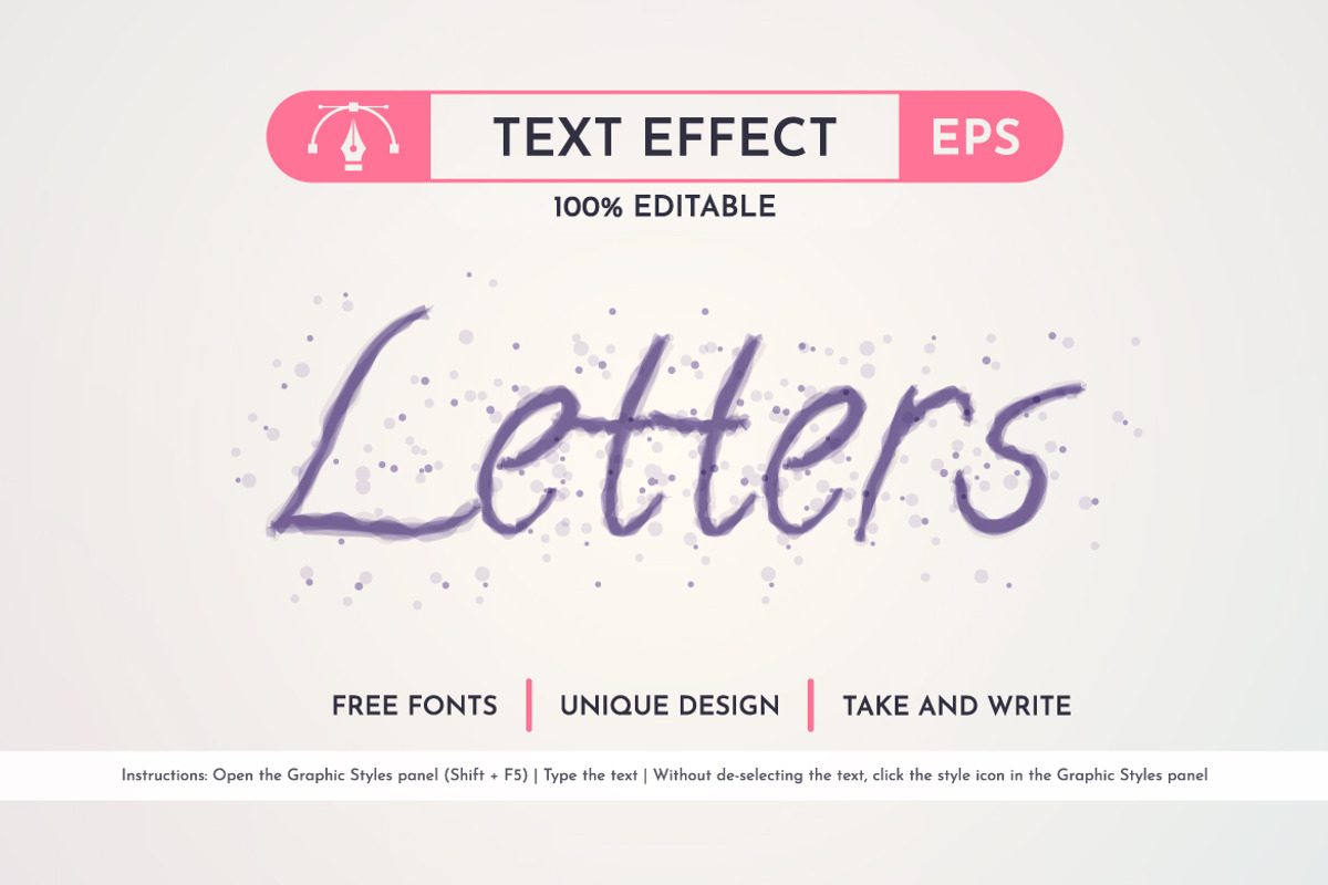 Writing Text Effect, Graphic Style, a Layer Style Add-On by rwgusev (Photo 4 of 7)
