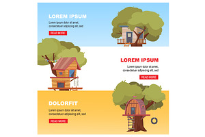 tree houses. wooden treehouse for, an Illustration by Multigon