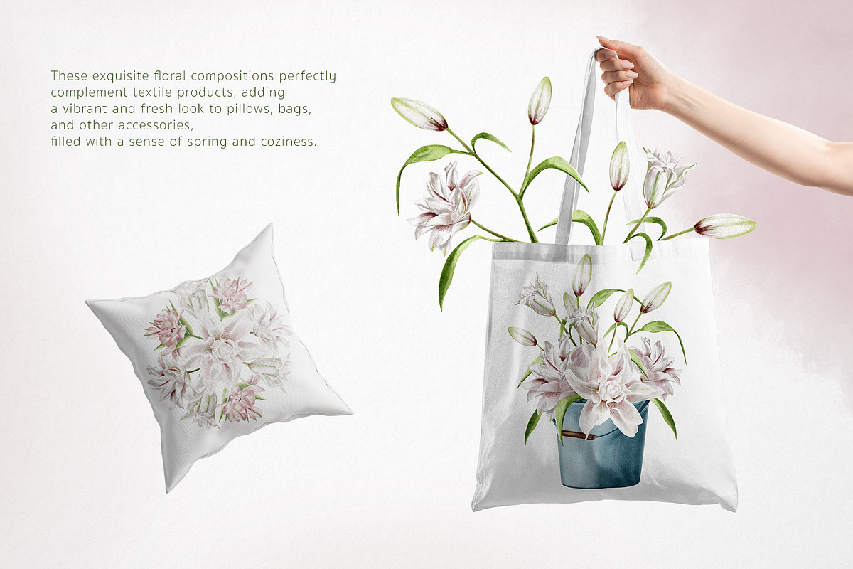 Garden flowers watercolor clipart, an Illustration by Alena Sid (Photo 6 of 13)