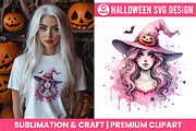 Watercolor Halloween Witch Clipart, a Seasonal Illustration by Creative Arslan (Thumbnail 6 of 10)