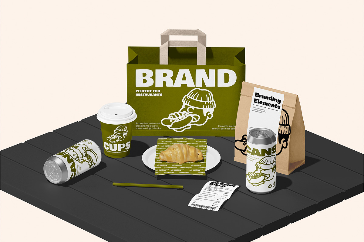Restaurant Branding Mockup, a Packaging Mockup by Unerispace (Photo 3 of 5)