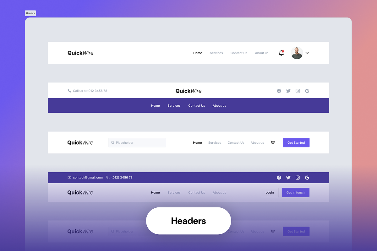 Website Wireframe UI Kit in Figma, a Wireframe Template by nwdigitalstore (Photo 5 of 17)