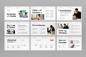 White Geometric Company Profile PPT