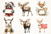 Animals Holding Merry Christmas Sign, an Illustration by Pixels.Craft (Thumbnail 2 of 7)