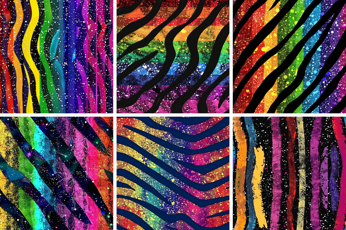 Rainbow Zebra Stripes Patterns