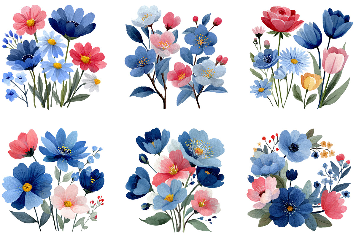 Spring Florals Collection Clipart, an Illustration by CraftArtStudio (Photo 6 of 6)
