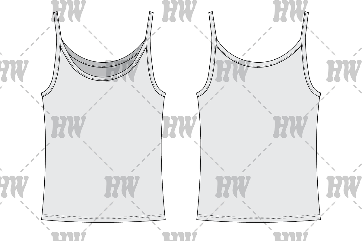 Spaghetti Strap Tank Fashion Flat, a Shirt Mockup by haydenwentworth (Photo 1 of 3)