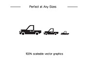 To Truck Van Pickup Car Icons Set, a Transportation Illustration by Designfour (Thumbnail 7 of 7)