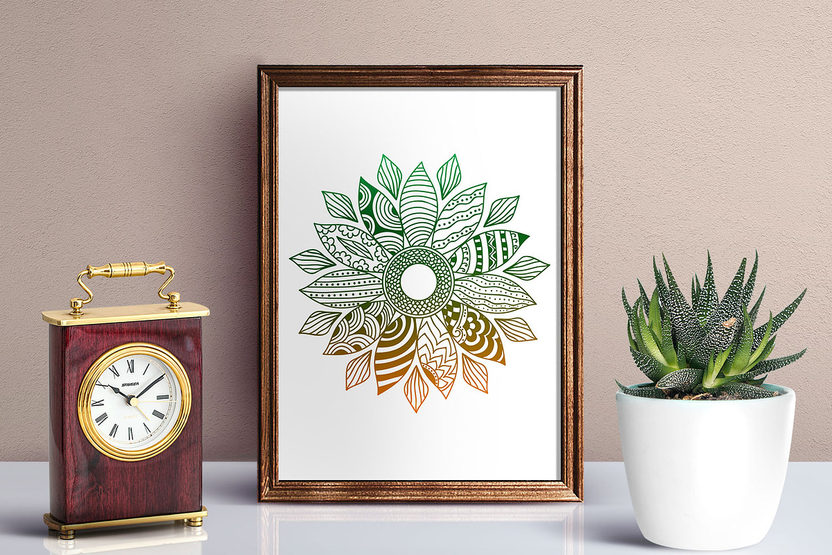 Sunflower Doodle Art Zentangle SVG, an Object Graphic by Dasagani (Photo 2 of 3)