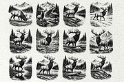 Elk Scenes SVG Graphics, an Animal Illustration by DENIDigitalArtSudio (Thumbnail 2 of 6)