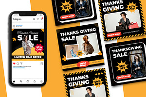 Thanksgiving Sale Instagram Post, a Social Media Template by Artnivora.Std