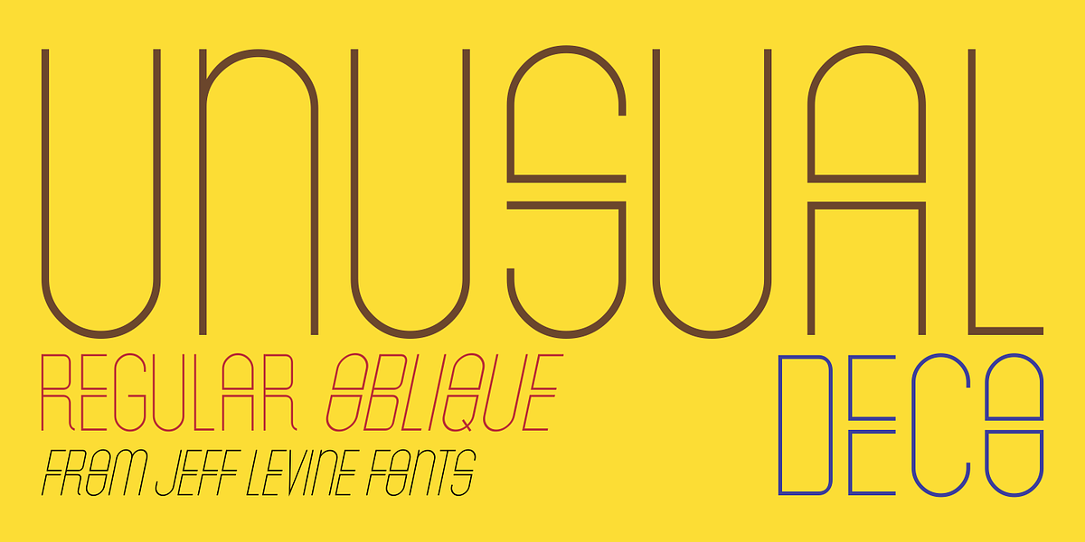 Unusual Deco JNL, a Font by Jeff Levine Fonts (Photo 1 of 5)