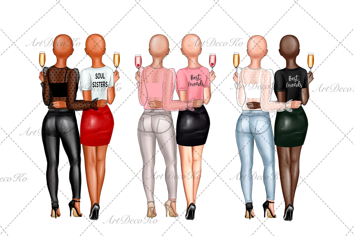 Best Friends Clipart, a Person Illustration by DekoArt (Photo 6 of 6)