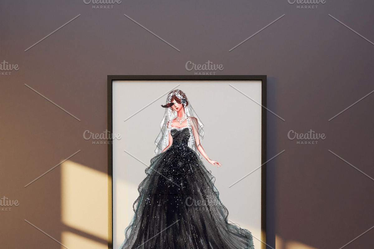 Black wedding bridal illustration, a Person Illustration by tranyenhanu (Photo 2 of 3)