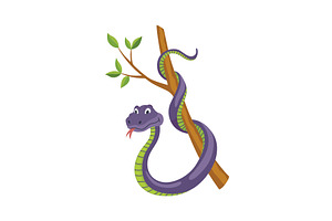 Cartoon color snake. Cute, an Animal Illustration by Things for designers