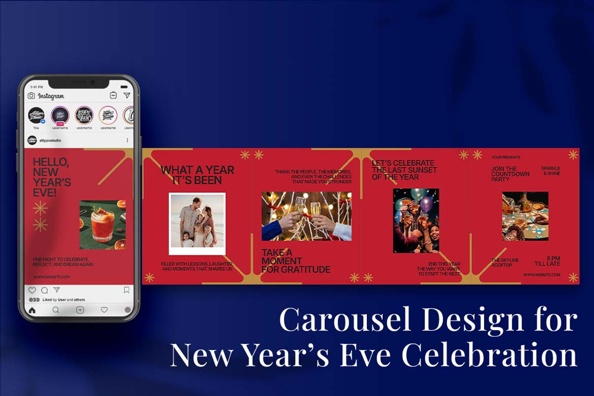 New Year’s Eve Celebration Instagram, a Social Media Template by Attype (Photo 4 of 5)