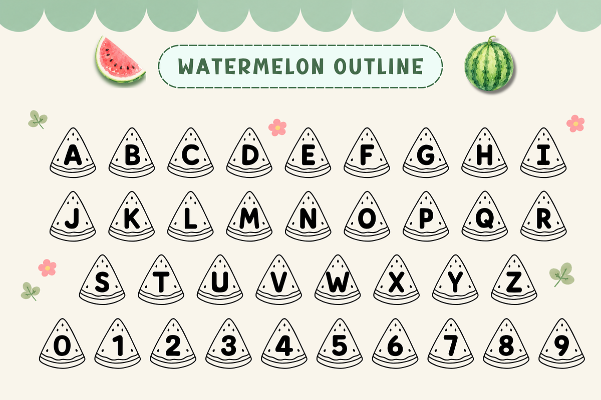 Watermelon Decorative Font Duo, a Symbol Font by AnningArts (Photo 6 of 6)
