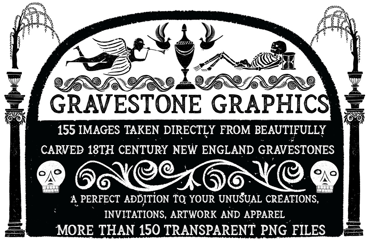 Gravestone Graphics From New England, an Illustration by Little Bunny Sunshine (Photo 1 of 10)