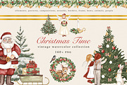 Christmas Time Watercolor Collection, a Seasonal Illustration by Ooh Lily (Thumbnail 1 of 25)