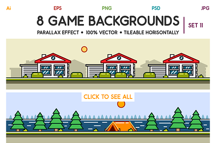 8 Game Backgrounds Set 11