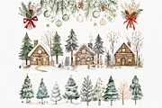 Woodland Christmas Clipart, a Seasonal Illustration by ClipArtCharm (Thumbnail 4 of 5)