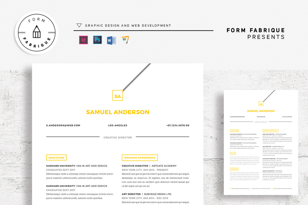 Resume/CV, a Resume Template by Form Fabrique (Photo 3 of 7)