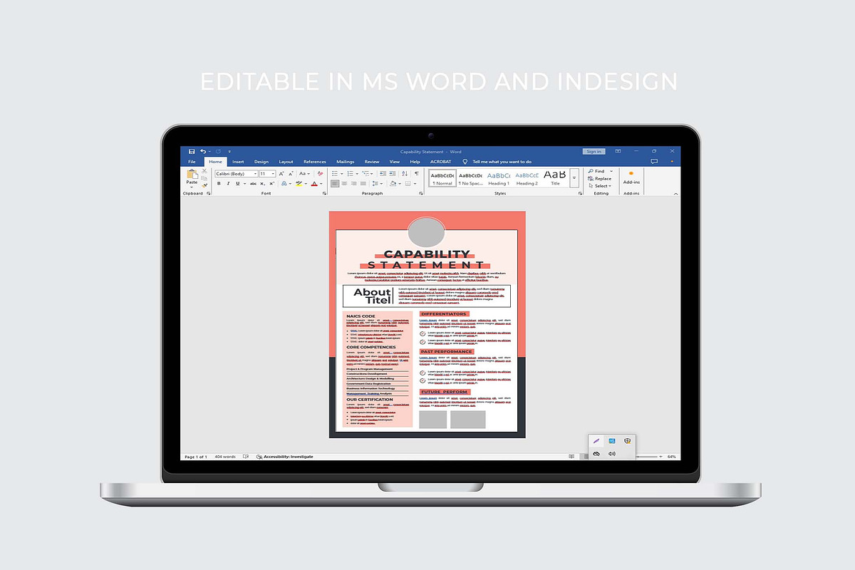Capability Statement | Word & Indd, a Flyer Template by obayes (Photo 3 of 3)