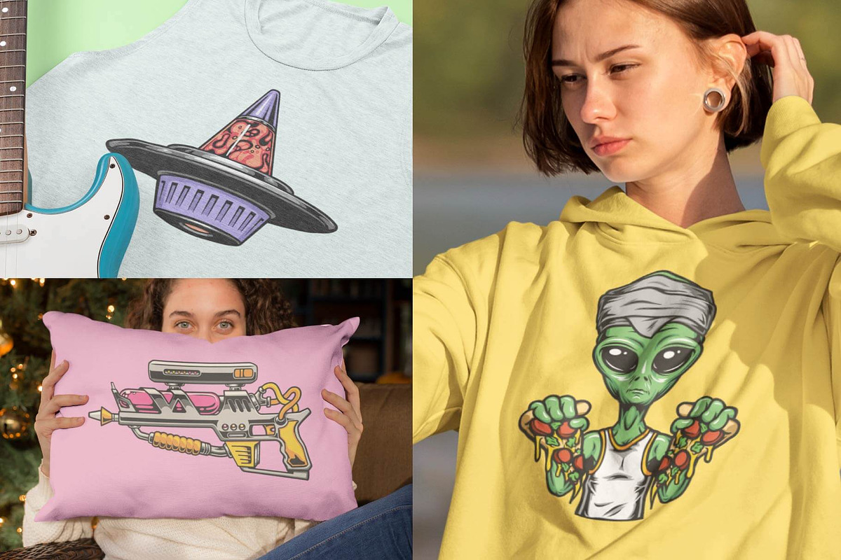 UFO illustrations, a Branding & Logo Template by DGIM studio (Photo 5 of 5)