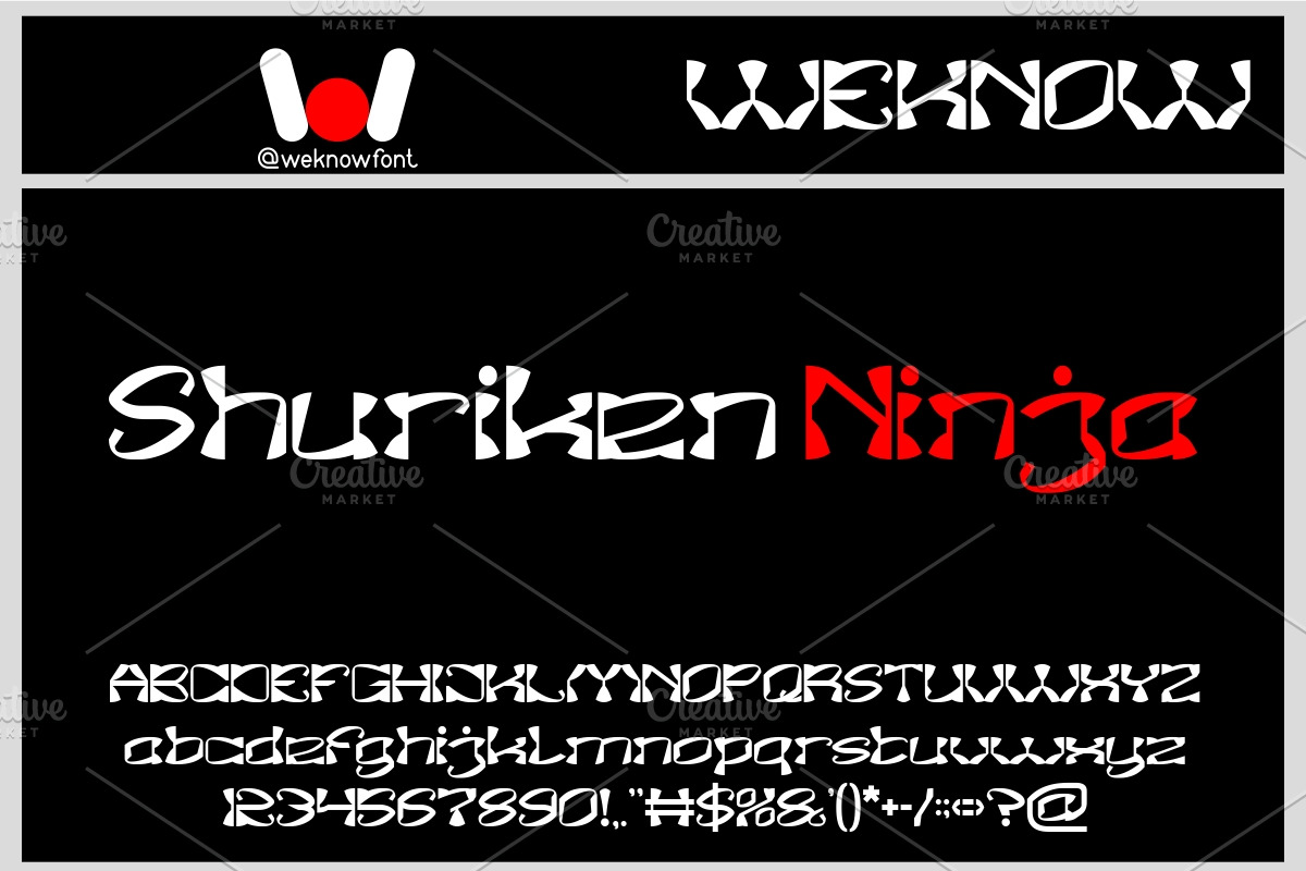 Shuriken Ninja font, a Font by weknow (Photo 1 of 8)