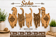 Soho Cat Laser Cut Wall Decor SVG, an Object Graphic by Rose Art (Thumbnail 1 of 3)