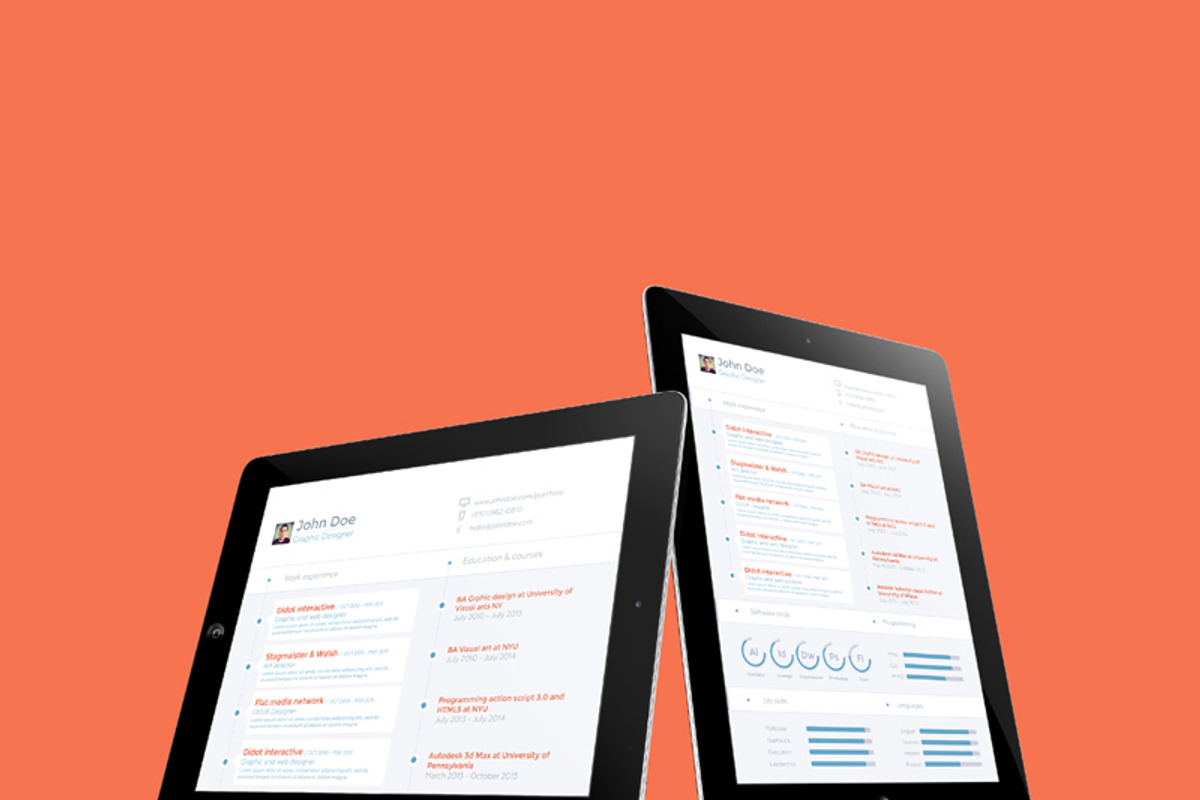 Flat resume - CV, a Resume Template by Adam Raber (Photo 3 of 4)