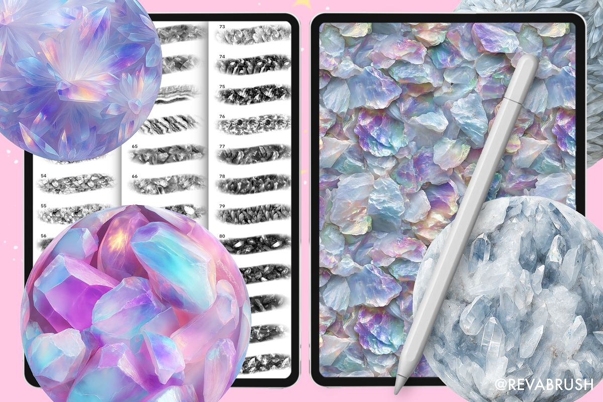 Procreate Crystal texture brushes, a Brush Add-On by Revabrush (Photo 6 of 7)