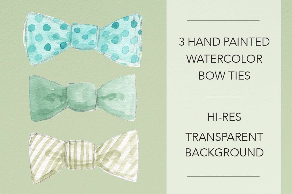 Watercolor Bow Ties, an Illustration by R.Ewers Designs (Photo 2 of 3)