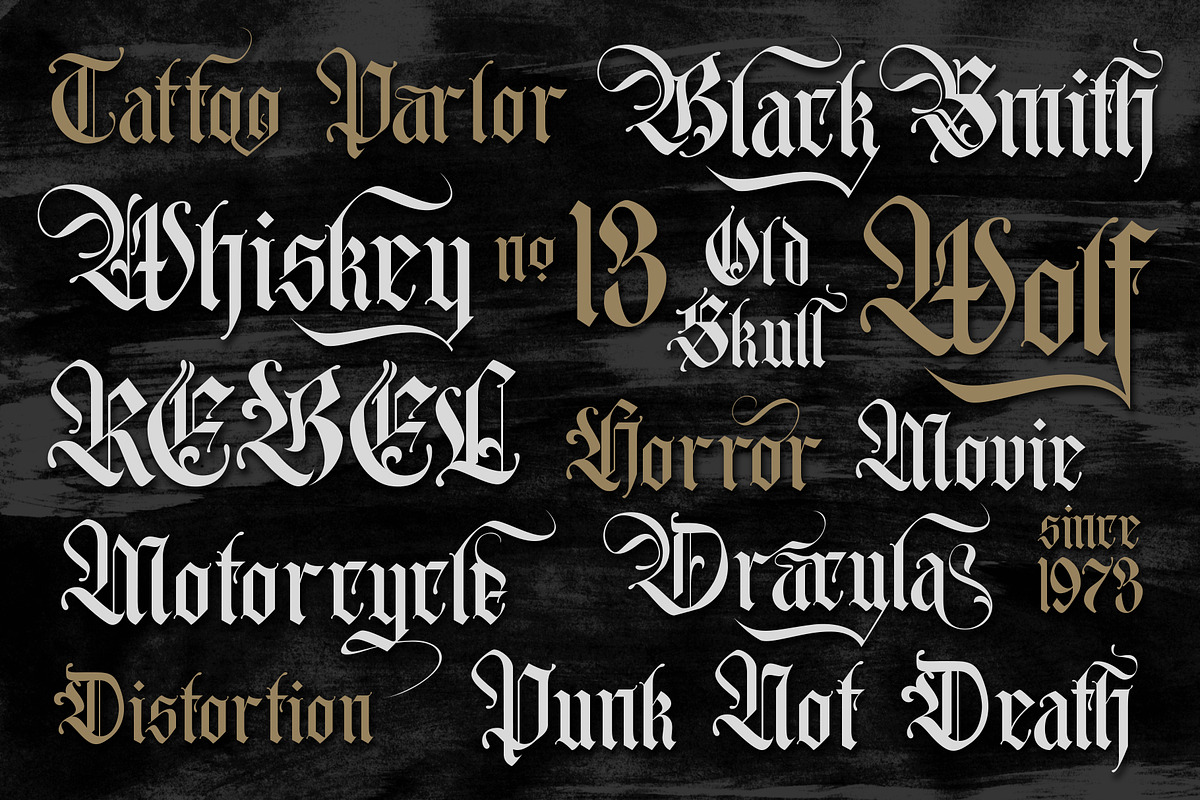 Blackent, a Blackletter Font by Burntilldead (Photo 8 of 11)