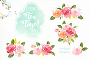 It's Tea Time! Watercolor Cliparts, an Animal Illustration by everysunsun (Thumbnail 4 of 4)