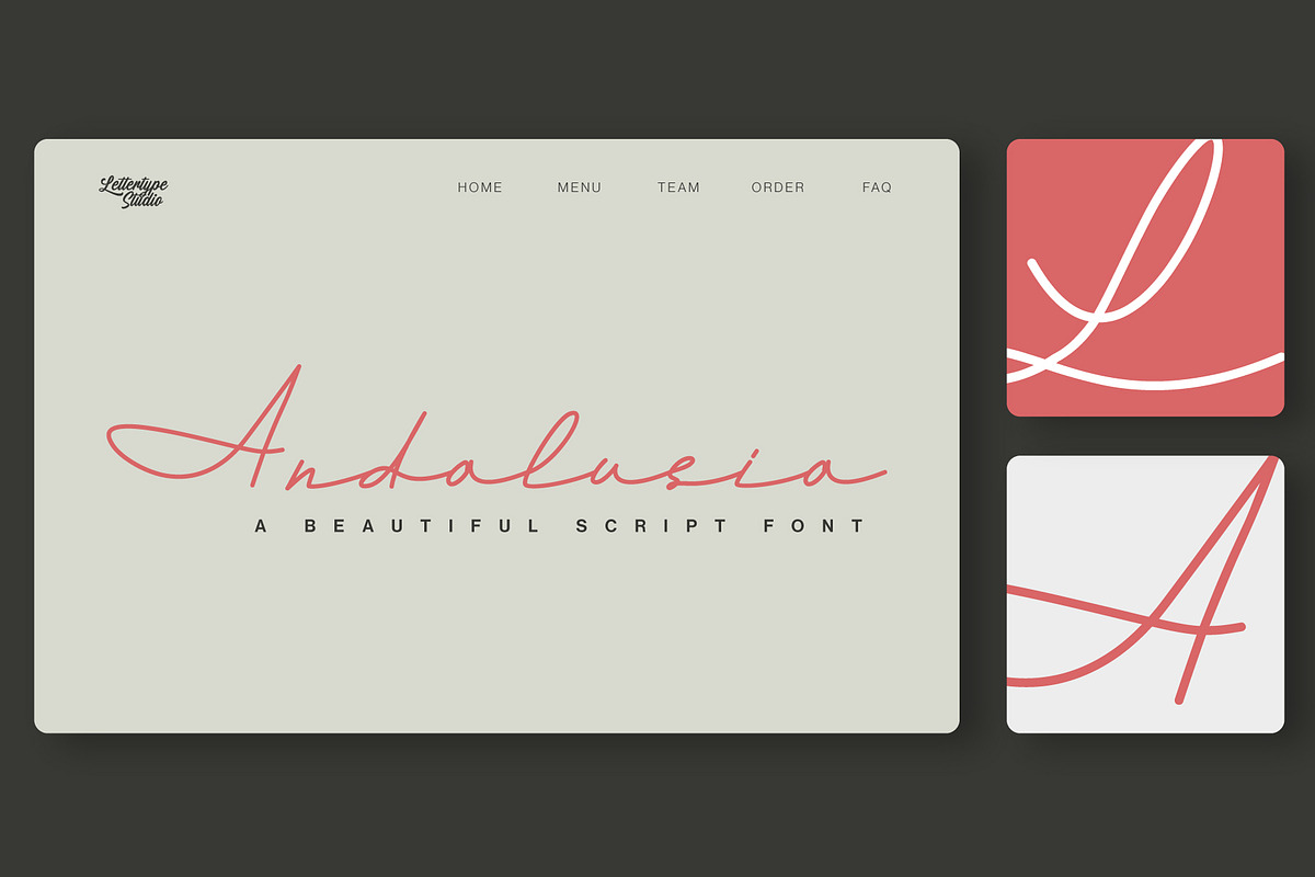 Andalusia a Beautiful Script Font, a Script Font by Lettertype Studio (Photo 10 of 19)