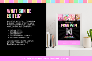 Pastel Neon WiFi QR Code Sign