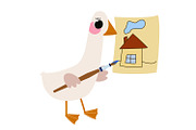 9 Cute Goose & Education Cartoon, an Object Graphic by the_myro (Thumbnail 9 of 10)