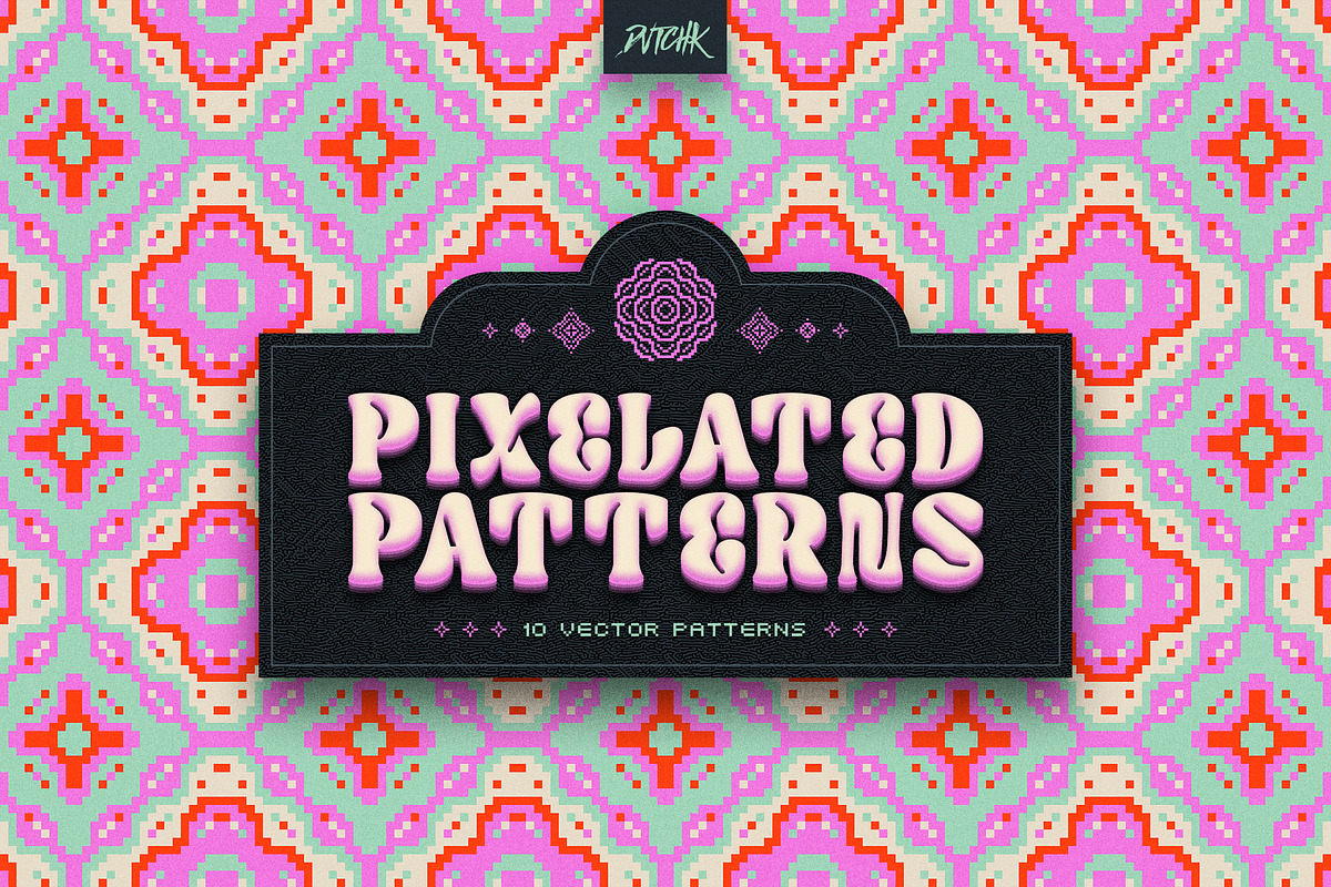Pixel Mosaic Patterns | Vol. 06, a Pattern Graphic by dvtchk (Photo 1 of 10)