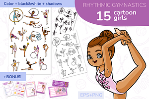 Rhythmic gymnastics characters set, a Sport Illustration by Ksenya Savva