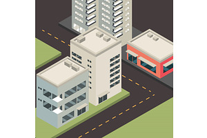 Isometric Cityscape Street