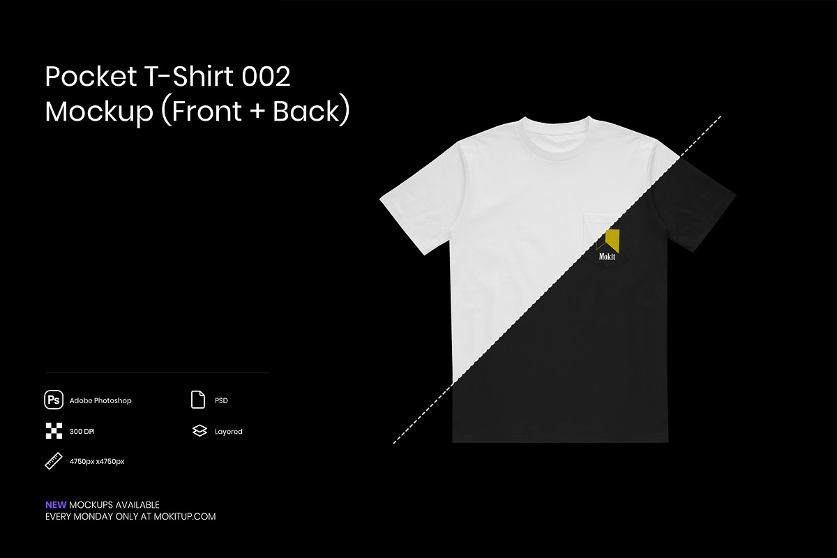 MOKITUP: Pocket T-Shirt 002 Mockup, a Hoody Mockup by MOKITUP (Photo 1 of 4)
