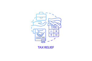 Tax Relief Blue Gradient Icon